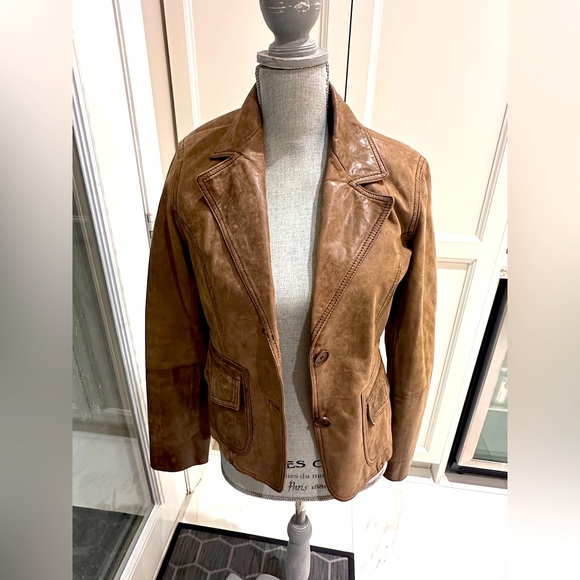 Soft Brown Leather Promod Jacket in Excellent Condition - Picture 1 of 6